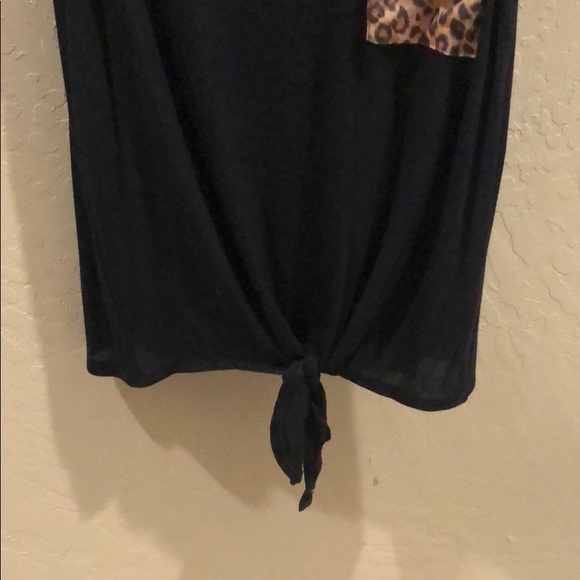 Black tank with Cheetah pocket - Picture 4 of 4